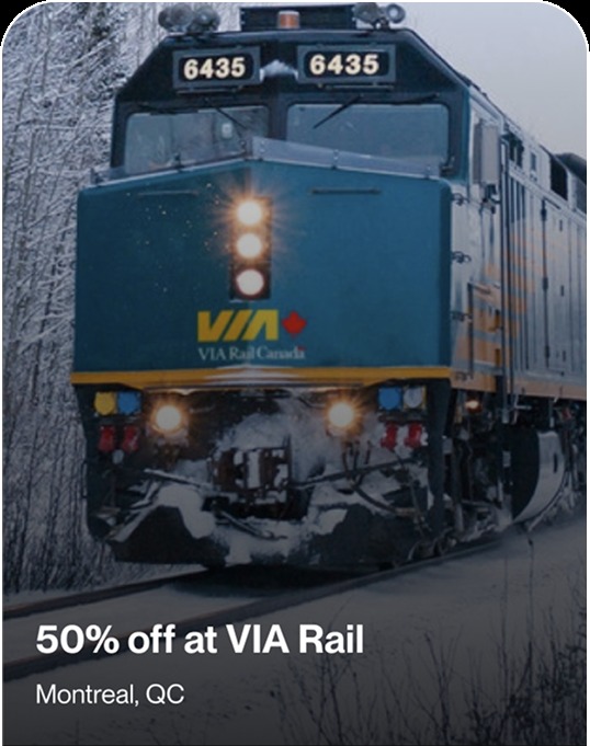 50% off at VIA Rail